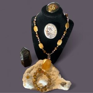 Wistful Whimsygoth Soft Hues Victorian Inspo Curated 5 Pc Jewelry Bundle